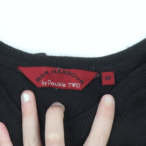 Bar Harbour by Double Two Men's Black Wool Blend V-Neck Vest M