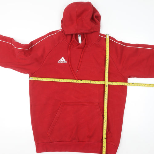 Adidas Men's Red Pullover Hoodie L Sports Fleece Sweatshirt