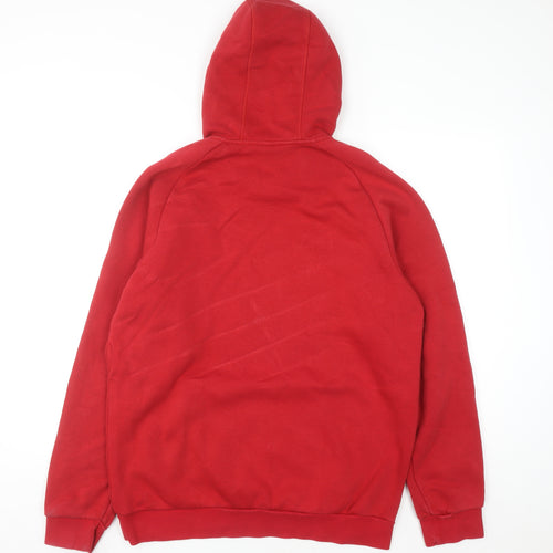 Adidas Men's Red Pullover Hoodie L Sports Fleece Sweatshirt