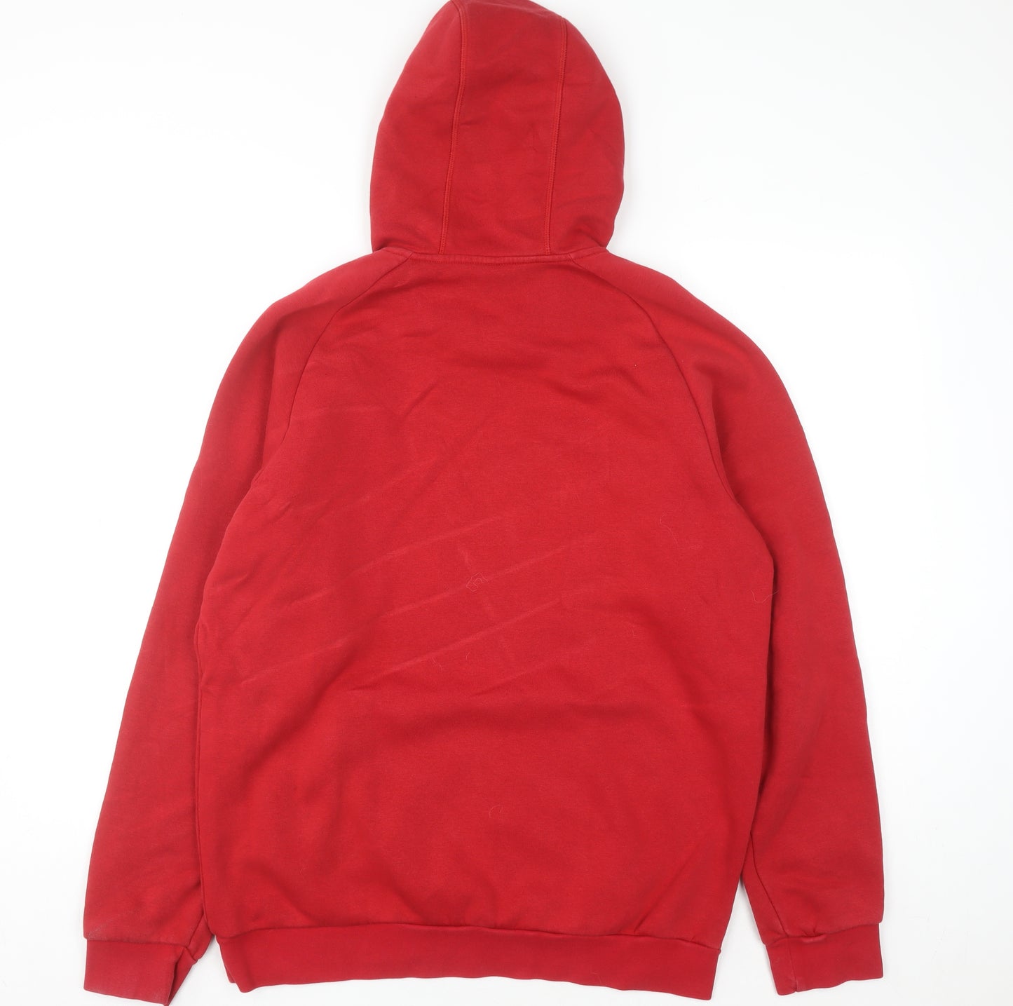 Adidas Men's Red Pullover Hoodie L Sports Fleece Sweatshirt