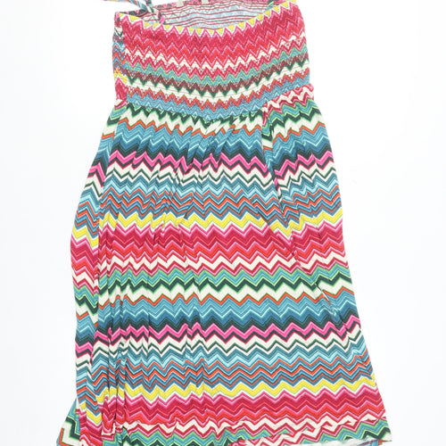 Mantaray Women’s Multicoloured Chevron Jersey Strappy Dress Size 14