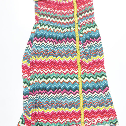 Mantaray Women’s Multicoloured Chevron Jersey Strappy Dress Size 14