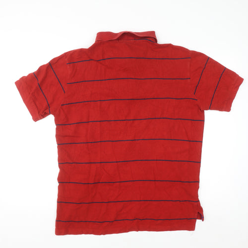 U.S. Polo Assn. Men's Red Striped Cotton Polo Shirt Size L
