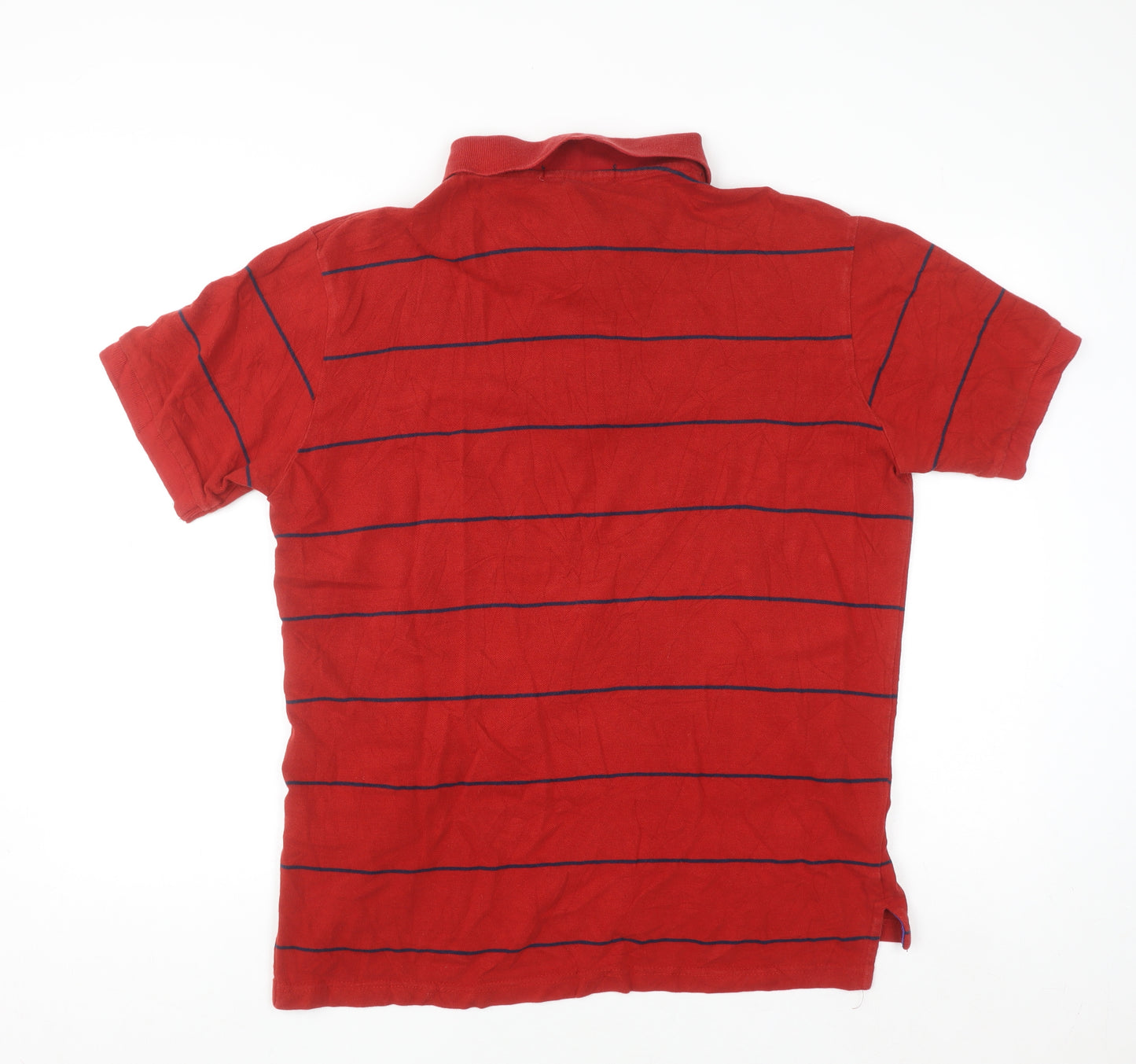 U.S. Polo Assn. Men's Red Striped Cotton Polo Shirt Size L