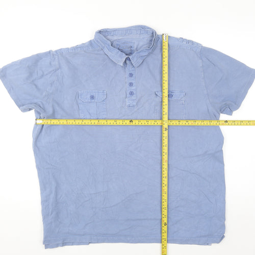Easy Essential Mens Blue Short Sleeve Collared Polo XXL Cotton