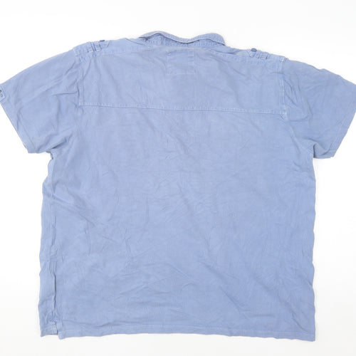 Easy Essential Mens Blue Short Sleeve Collared Polo XXL Cotton