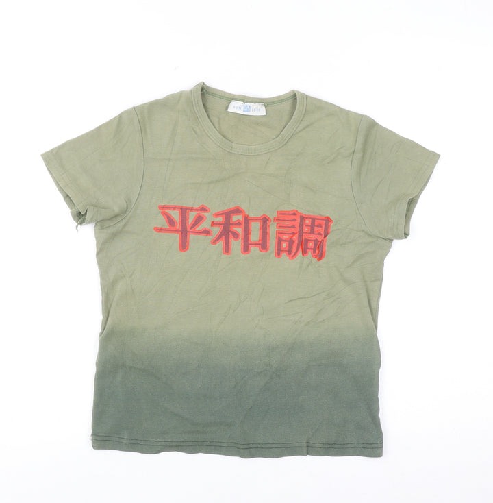 New Look Women's Green Graphic Cotton T-Shirt UK 12