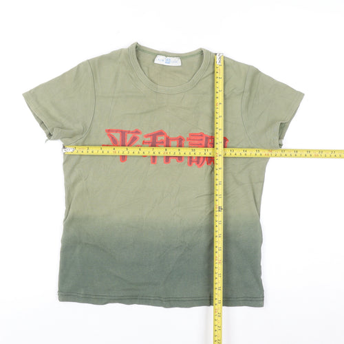 New Look Women's Green Graphic Cotton T-Shirt UK 12