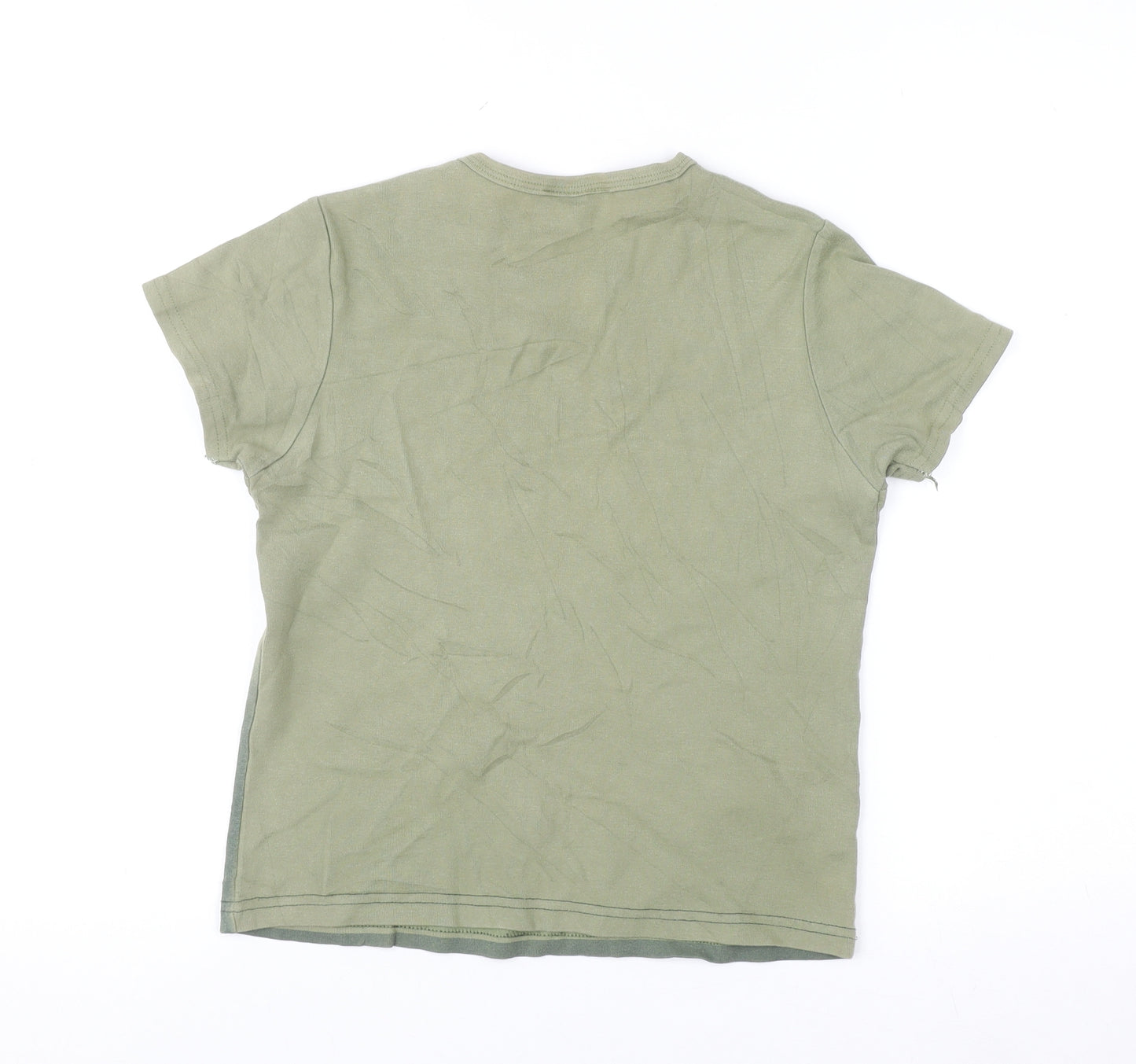 New Look Women's Green Graphic Cotton T-Shirt UK 12