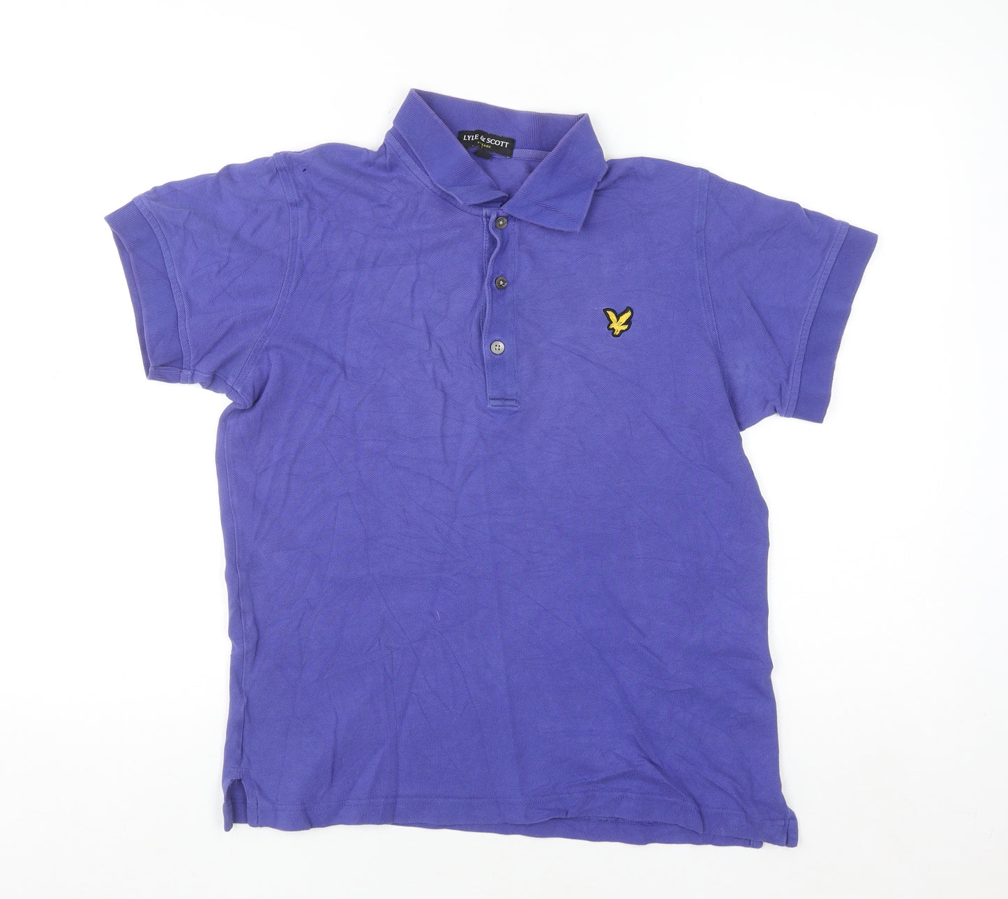 Lyle & Scott Men's Purple Cotton Short Sleeve Polo Shirt M