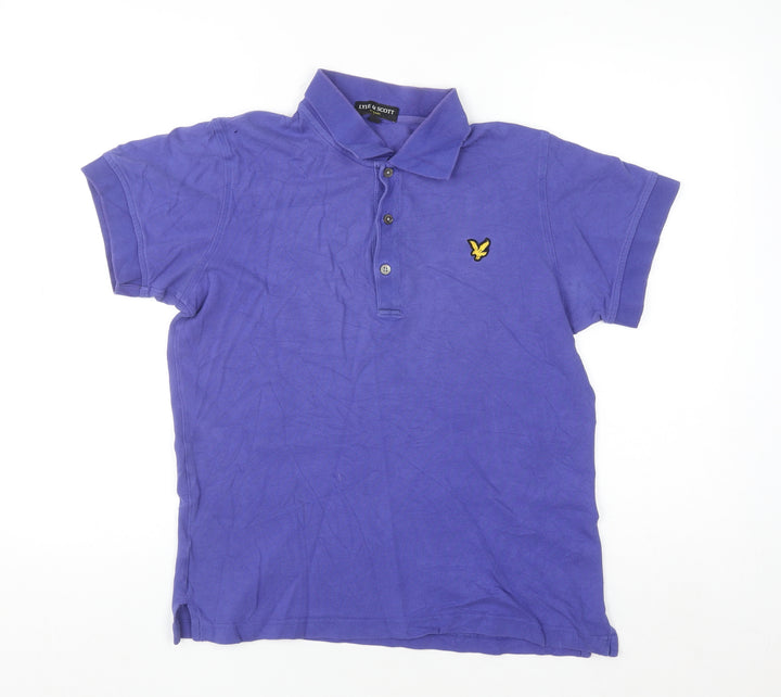 Lyle & Scott Men's Purple Cotton Short Sleeve Polo Shirt M