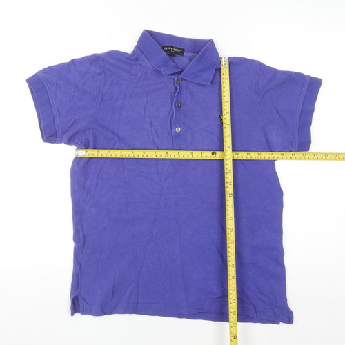 Lyle & Scott Men's Purple Cotton Short Sleeve Polo Shirt M