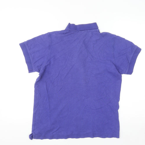 Lyle & Scott Men's Purple Cotton Short Sleeve Polo Shirt M