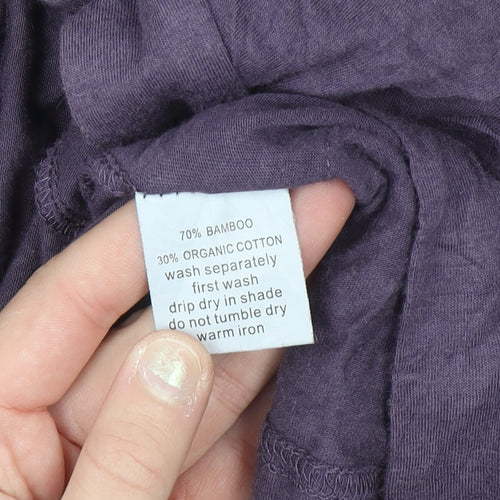 Braintree Womens Purple Cardigan Size 16 Bamboo Cotton Ruffle Open Front