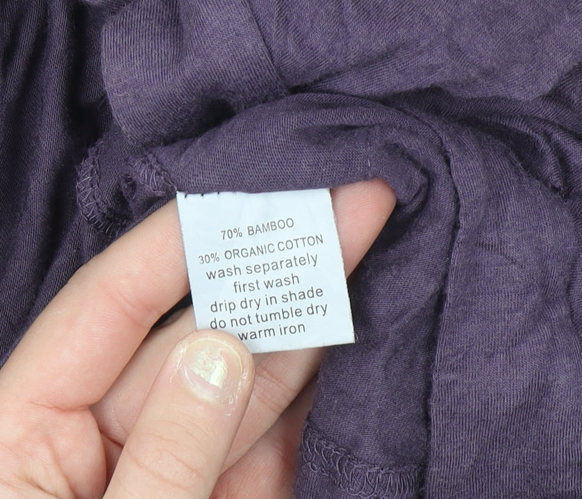 Braintree Womens Purple Cardigan Size 16 Bamboo Cotton Ruffle Open Front