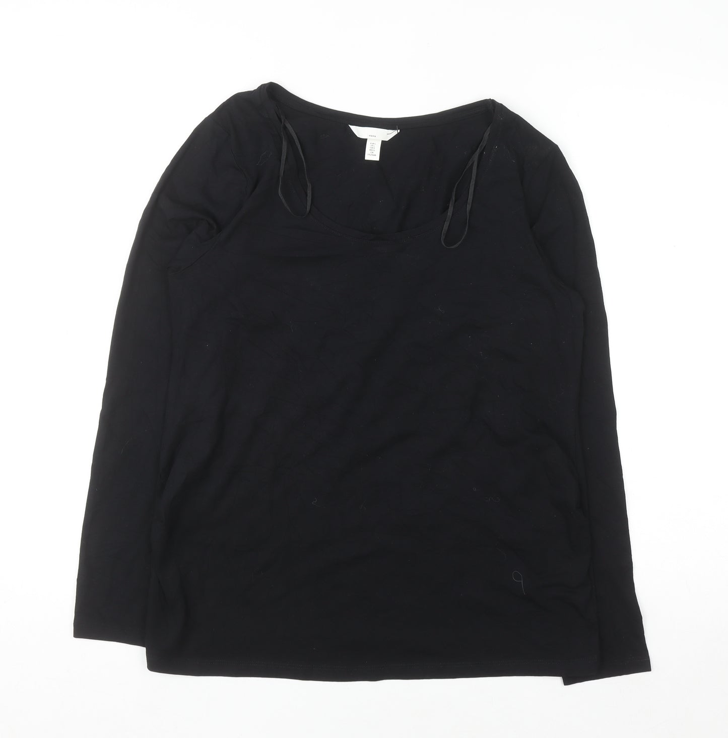 H&M MAMA Women's Black Long Sleeve Maternity Jersey Top Size L
