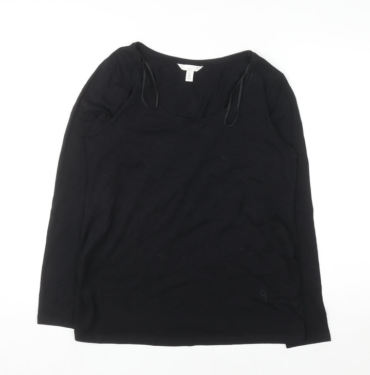 H&M MAMA Women's Black Long Sleeve Maternity Jersey Top Size L