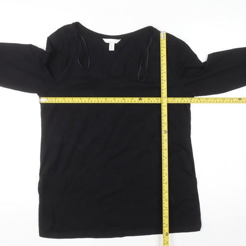 H&M MAMA Women's Black Long Sleeve Maternity Jersey Top Size L