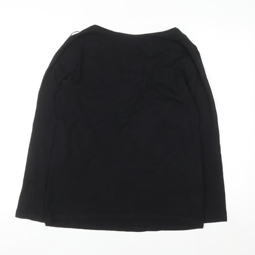H&M MAMA Women's Black Long Sleeve Maternity Jersey Top Size L