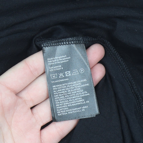 H&M MAMA Women's Black Long Sleeve Maternity Jersey Top Size L