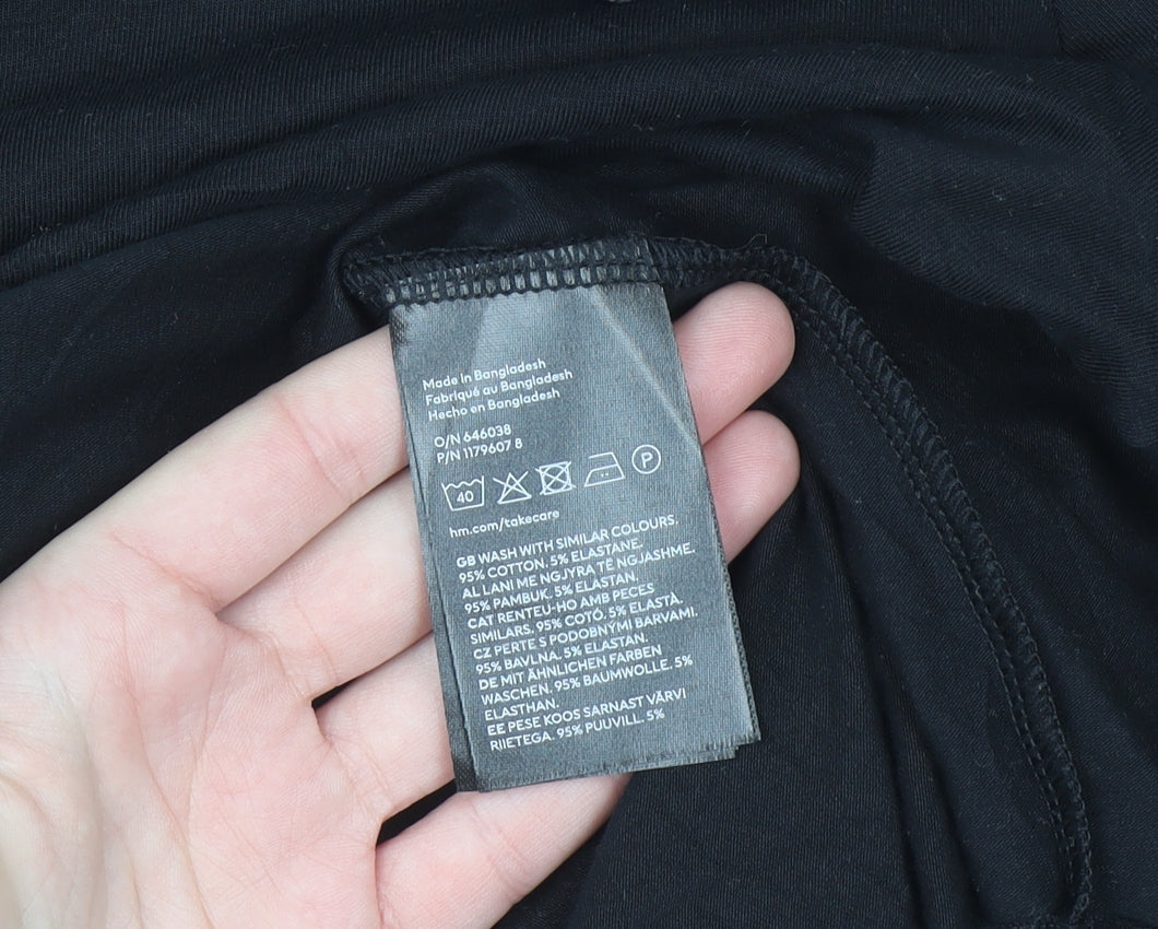 H&M MAMA Women's Black Long Sleeve Maternity Jersey Top Size L