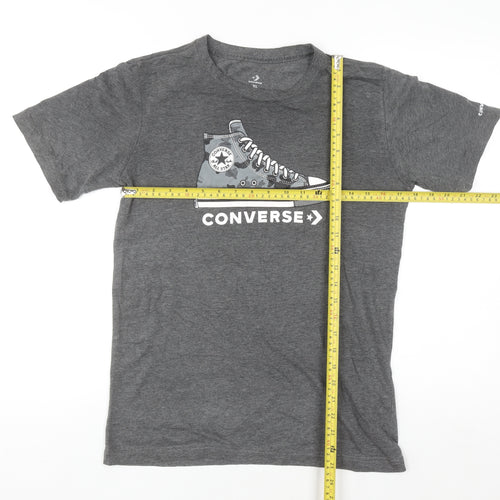 Converse Boys Grey Graphic Logo T-Shirt XL 13-15 Years Short Sleeve