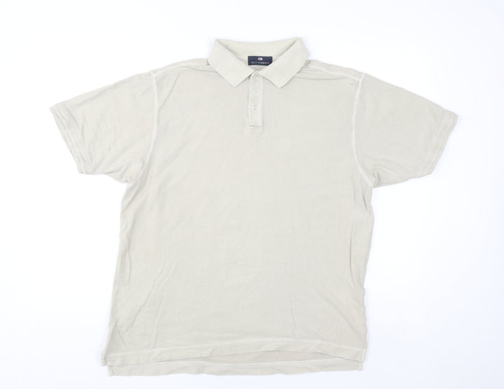 Marks and Spencer Blue Harbour Men's Beige Cotton Polo Shirt Size S