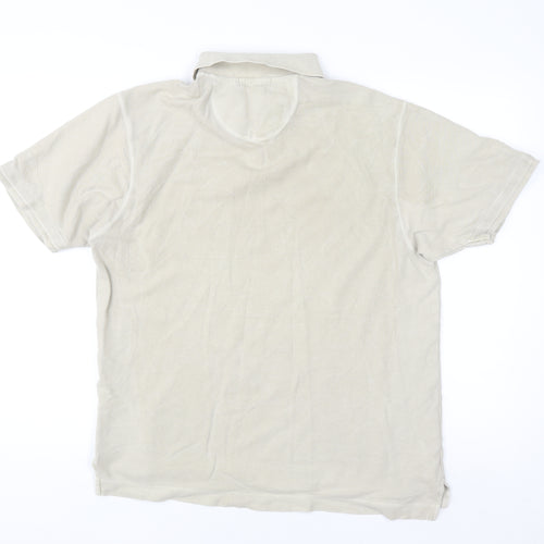 Marks and Spencer Blue Harbour Men's Beige Cotton Polo Shirt Size S