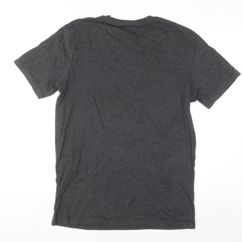 Jack & Jones Men's Charcoal Grey Graphic Print T-Shirt Size L