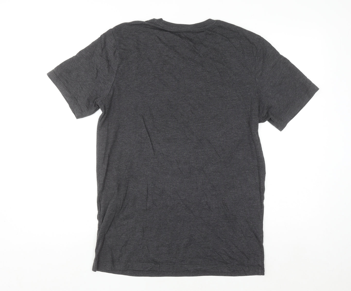 Jack & Jones Men's Charcoal Grey Graphic Print T-Shirt Size L