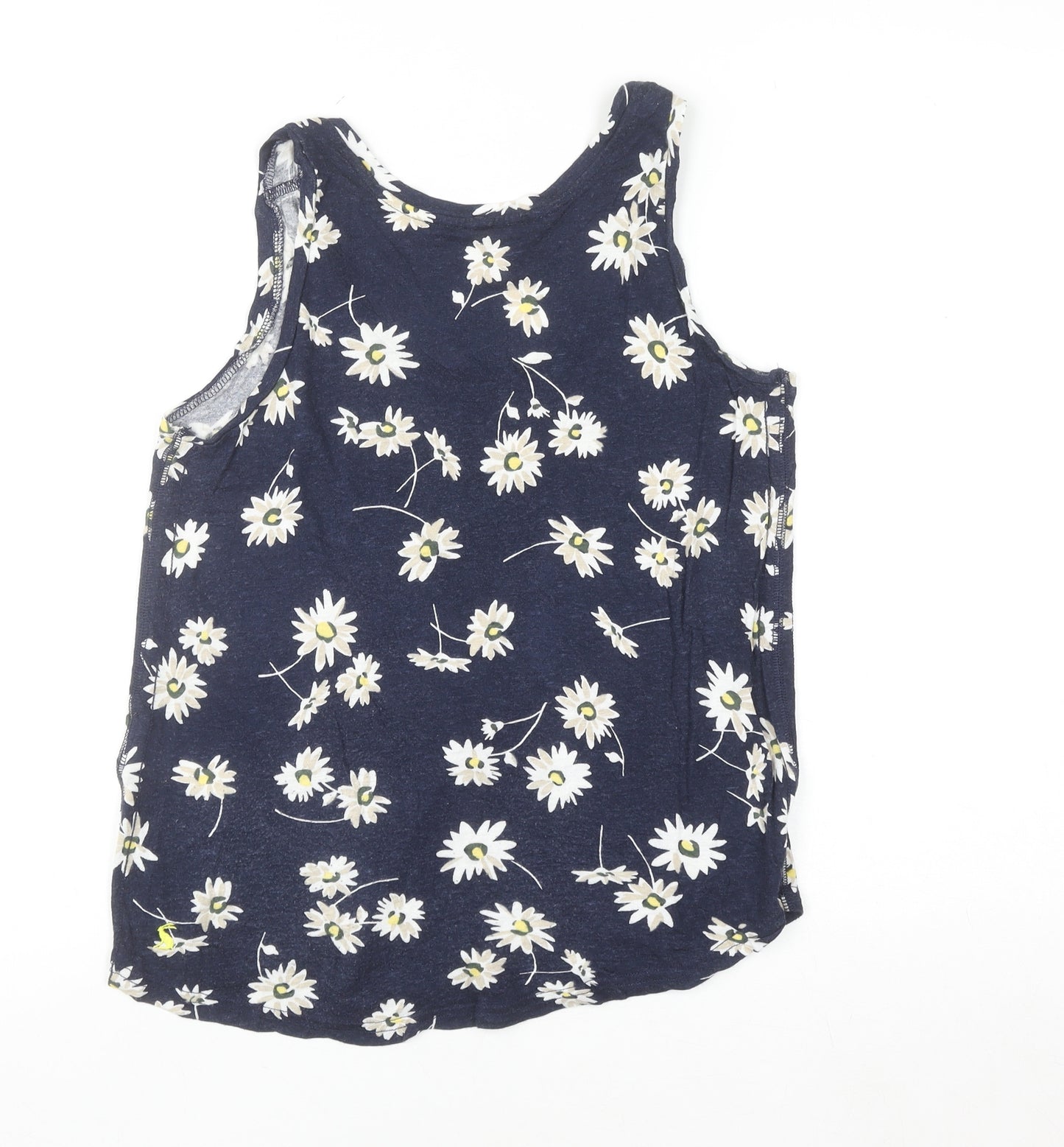 Joules Women's Blue Floral Linen Viscose Tank Top Size 12