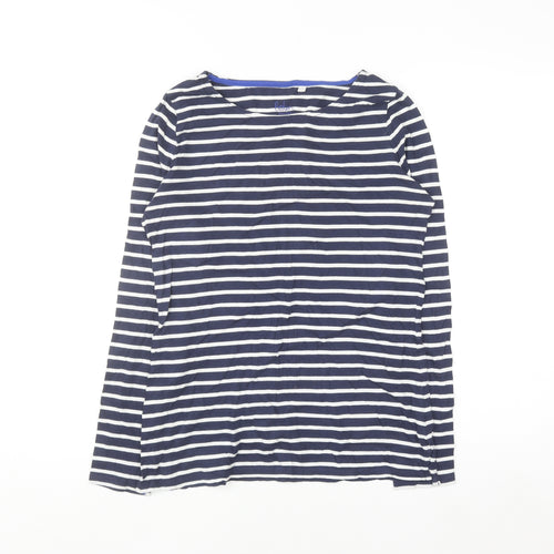 Boden Women Blue Striped Long Sleeve Cotton Jersey Top UK 10