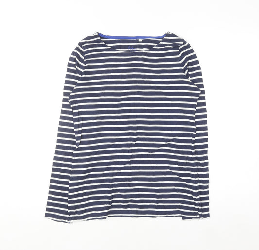 Boden Women Blue Striped Long Sleeve Cotton Jersey Top UK 10