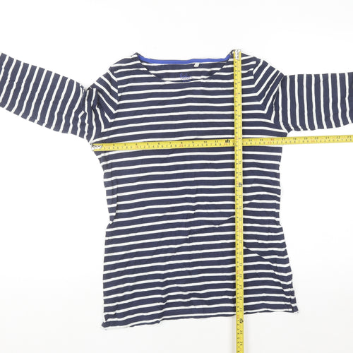 Boden Women Blue Striped Long Sleeve Cotton Jersey Top UK 10