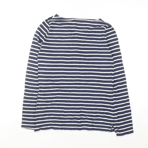 Boden Women Blue Striped Long Sleeve Cotton Jersey Top UK 10