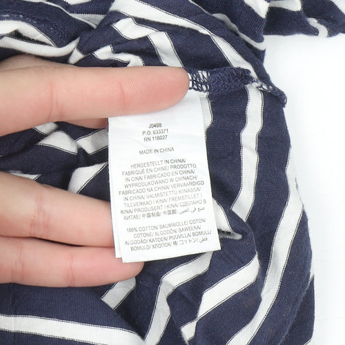 Boden Women Blue Striped Long Sleeve Cotton Jersey Top UK 10