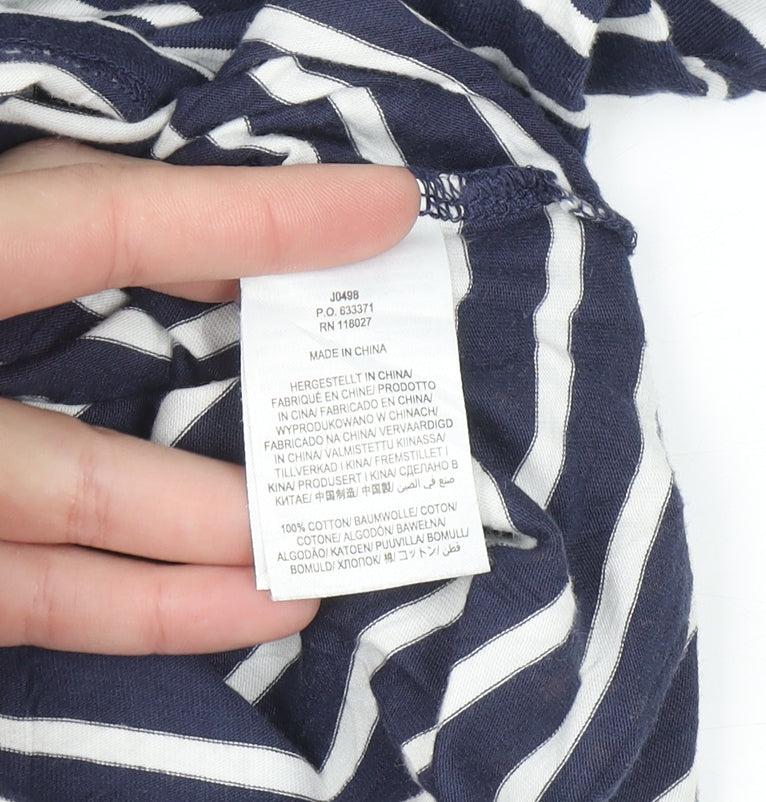 Boden Women Blue Striped Long Sleeve Cotton Jersey Top UK 10