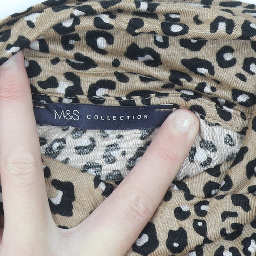Marks and Spencer Women’s Brown Leopard Print Roll Neck Top Size 10