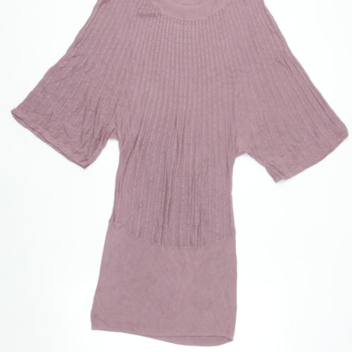 H&M Women Purple Knit Sweater Dress Size 12 Viscose Casual