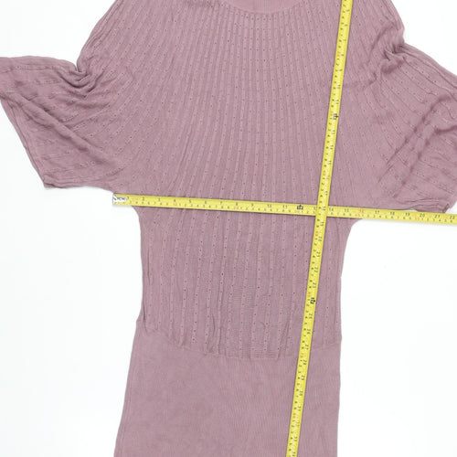 H&M Women Purple Knit Sweater Dress Size 12 Viscose Casual