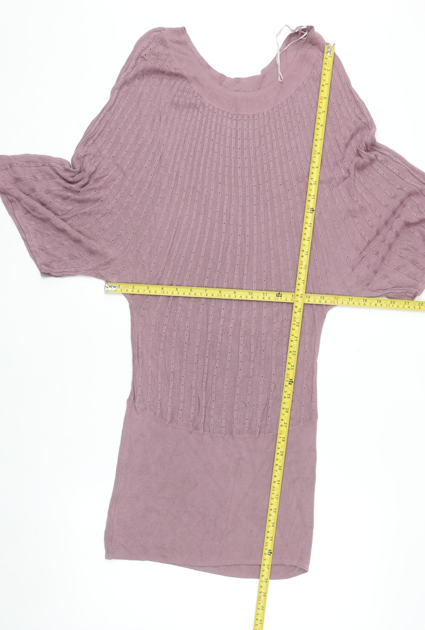 H&M Women Purple Knit Sweater Dress Size 12 Viscose Casual