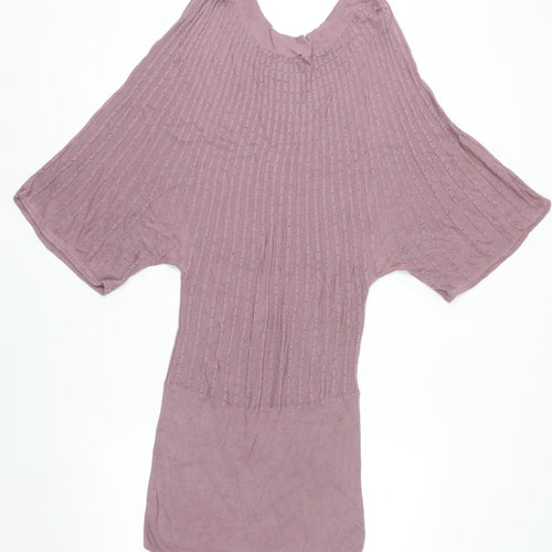 H&M Women Purple Knit Sweater Dress Size 12 Viscose Casual