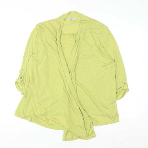 TIGI Women's Green Jersey Cardigan Size 18 3/4 Sleeve
