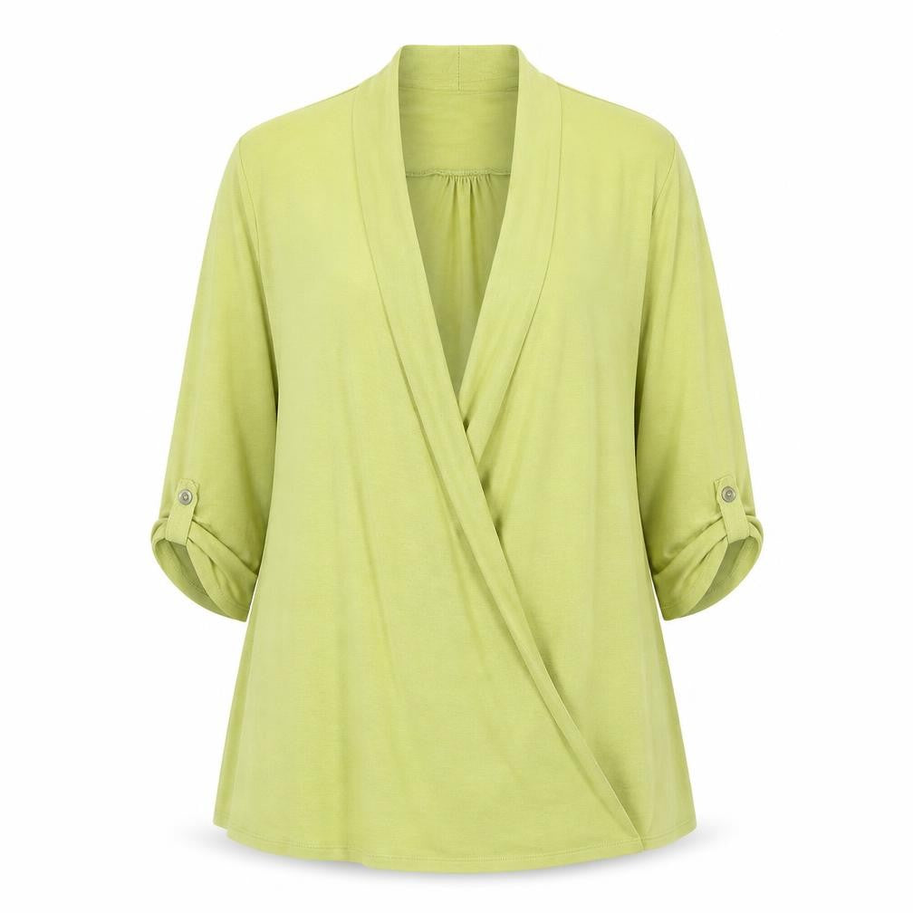 TIGI Women's Green Jersey Cardigan Size 18 3/4 Sleeve