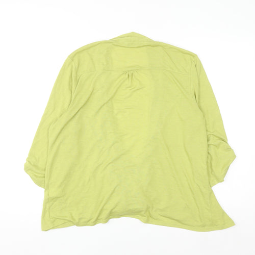 TIGI Women's Green Jersey Cardigan Size 18 3/4 Sleeve