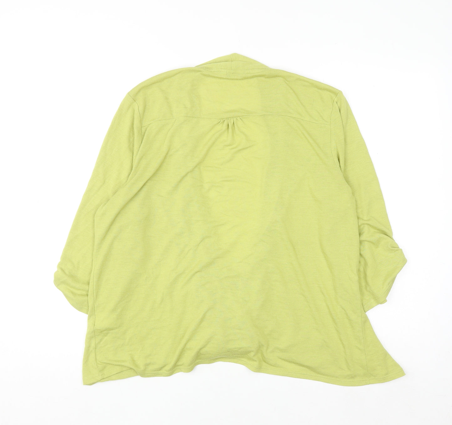 TIGI Women's Green Jersey Cardigan Size 18 3/4 Sleeve