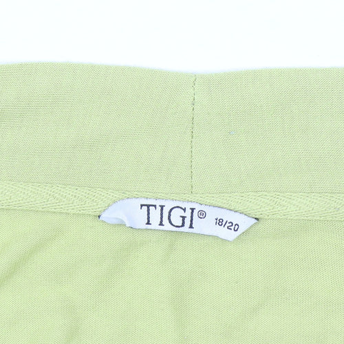 TIGI Women's Green Jersey Cardigan Size 18 3/4 Sleeve