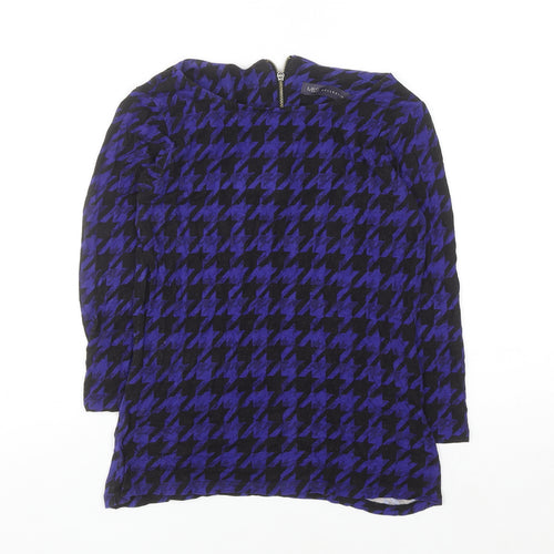Marks and Spencer Women’s Blue Houndstooth Long Sleeve Blouse UK 8