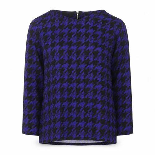 Marks and Spencer Women’s Blue Houndstooth Long Sleeve Blouse UK 8