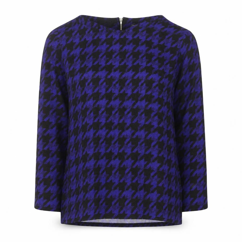 Marks and Spencer Women’s Blue Houndstooth Long Sleeve Blouse UK 8